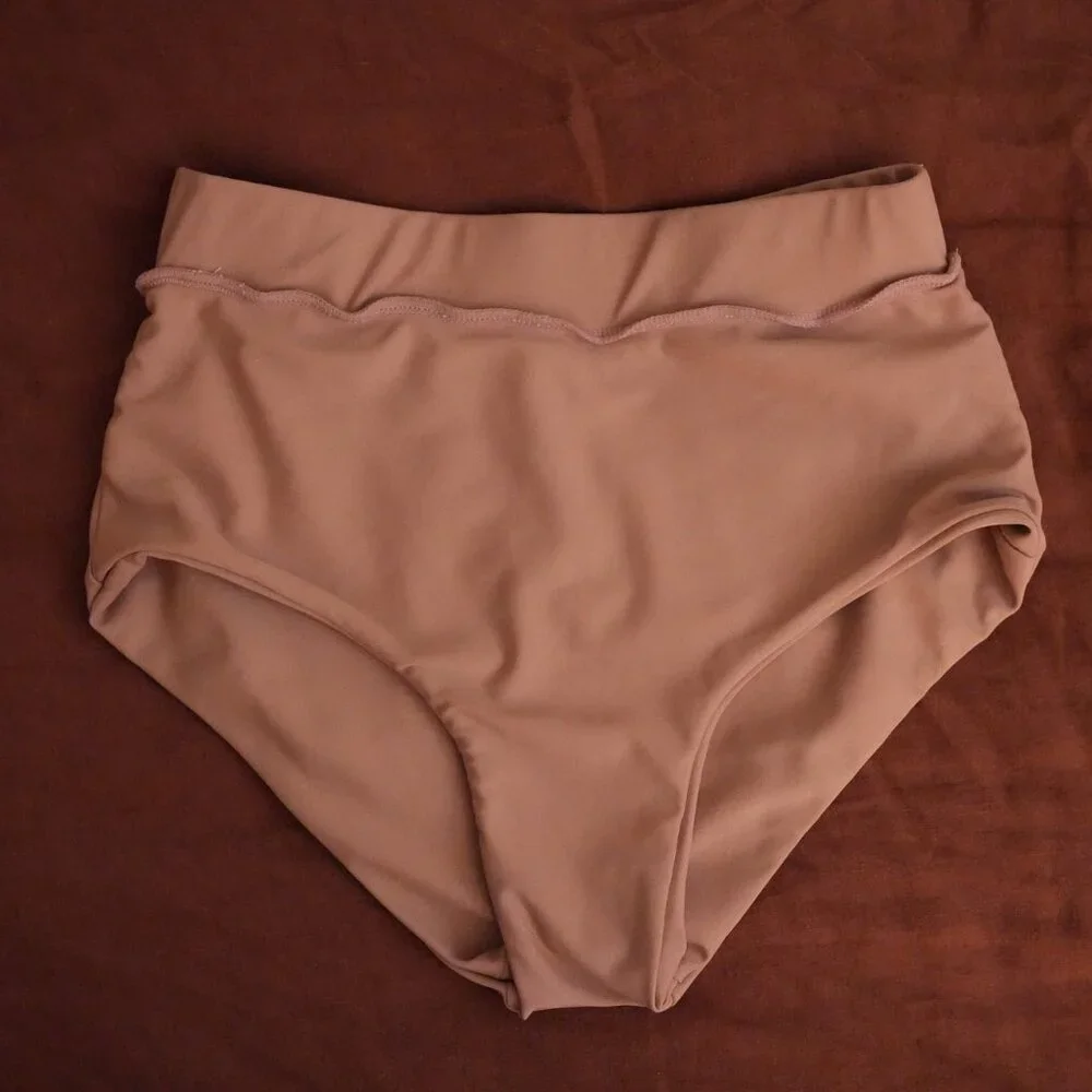Dusty Pink High-Waisted Bikini Bottom Geode Swimwear
